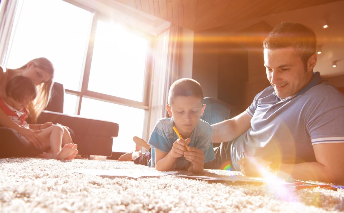 young couple spending time with kids